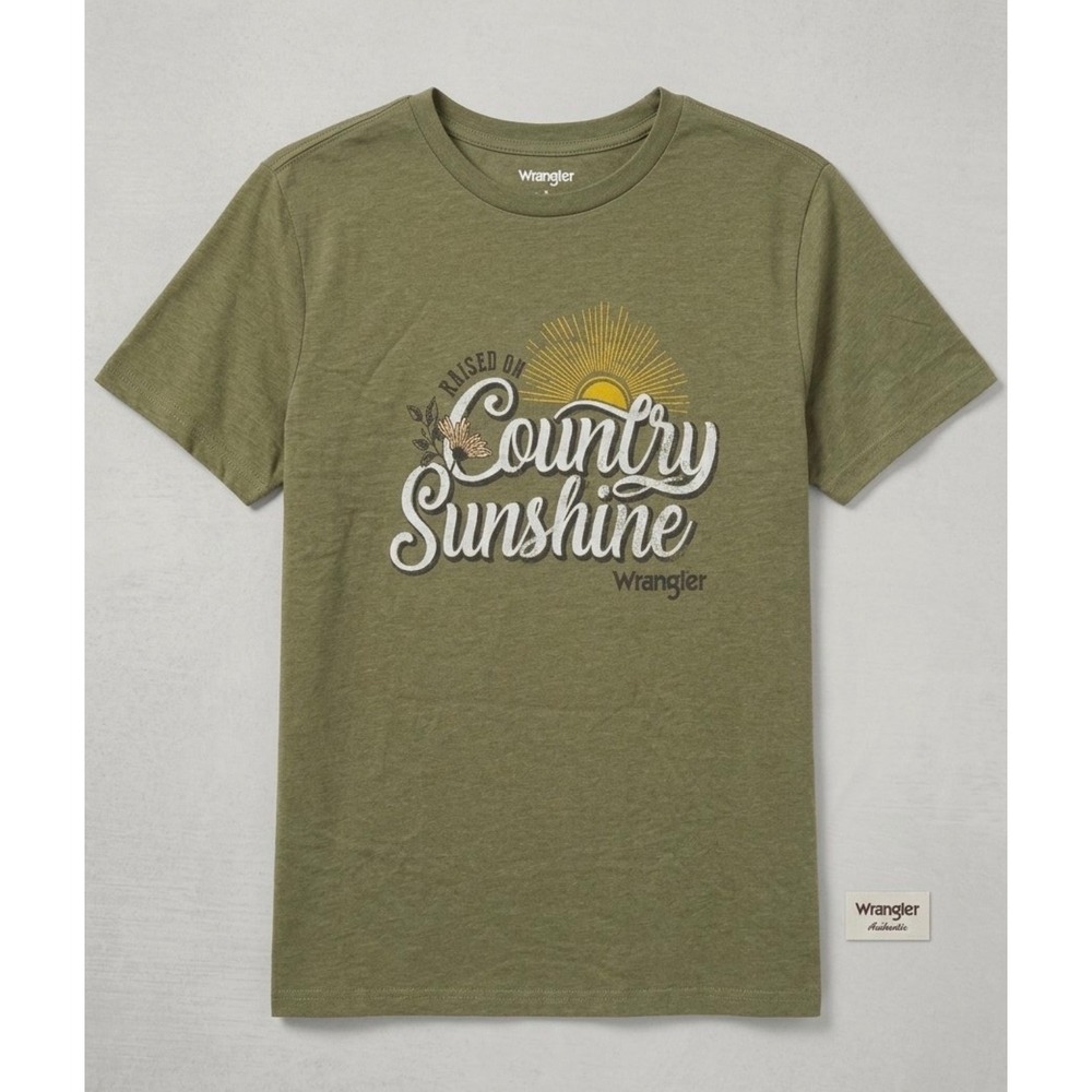 Wrangler Women's "Raised On Country Sunshine" Graphic T-Shirt - Olive Green XXL